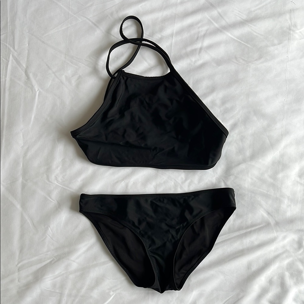 Black Women's Aerie Like New Halter Top Bikini Size Small